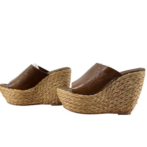 PALOMA BARCELO New $410 Women's Esdadrille Brown Wedge Sandals Size 39 US 8.5 - Picture 1 of 7